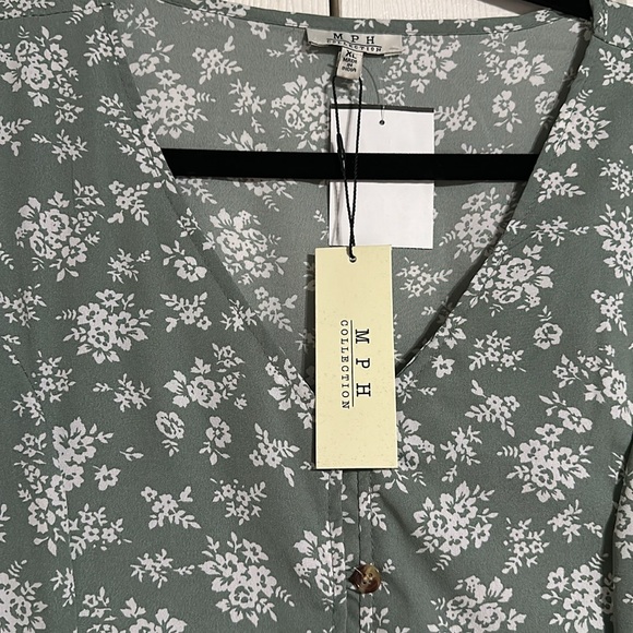 MPH Collection sage green dress, button down, size XL, NWT - Picture 2 of 5